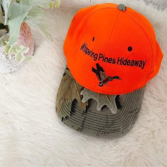 Camo Print & Neon Orange Duck Hat - Picture 1 of 5